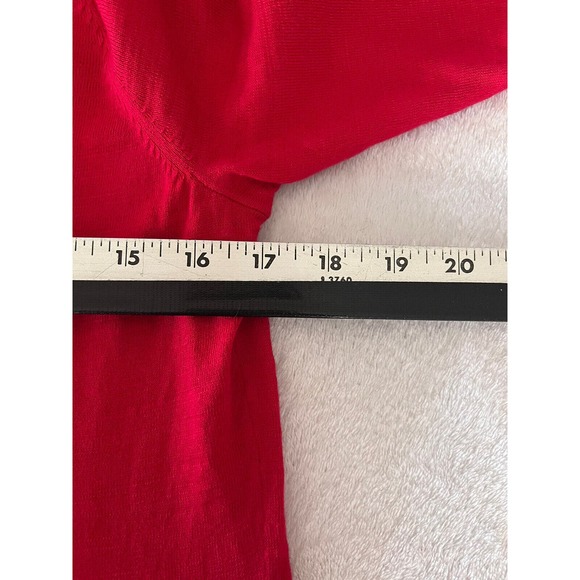 Talbots Shirt Womens Size Small Red 3/4 Sleeve Crew Neck Pullover Cotton - Picture 5 of 7